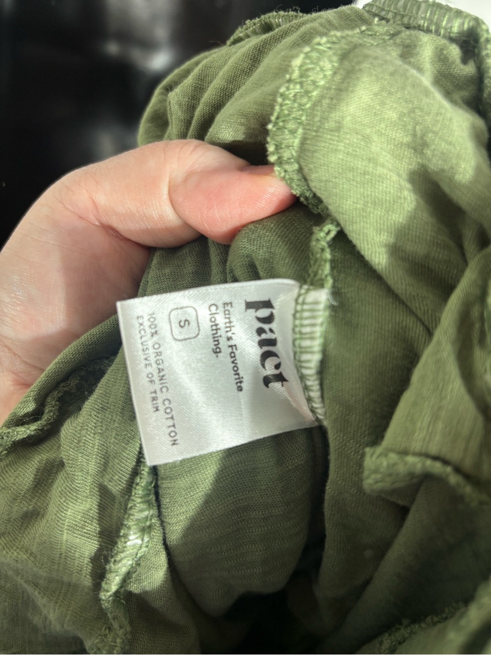 Pact organic cotton women’s small green heathered jumpsuit jogger capsule - Picture 3 of 6
